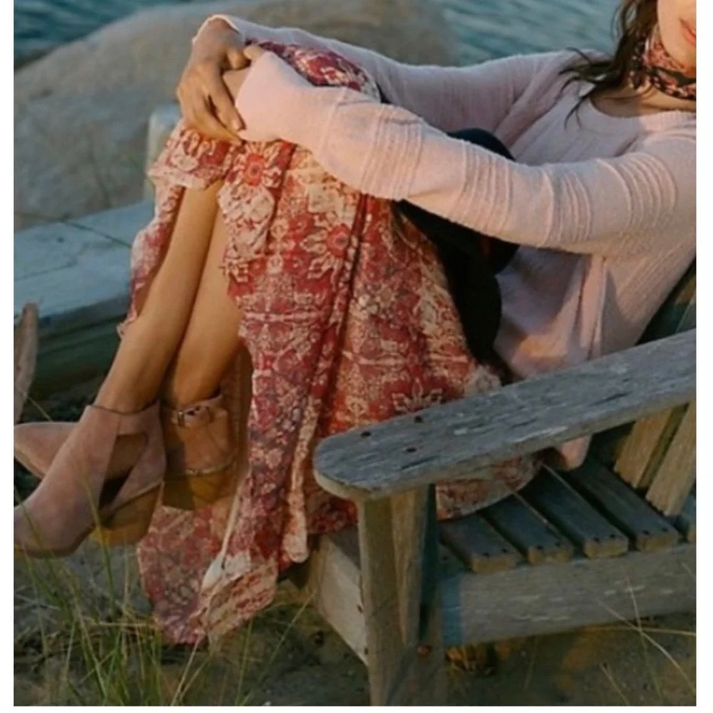 NWT Anthropologie Akemi + Kin Laurel Canyon Pleated Midi Skirt Size Small